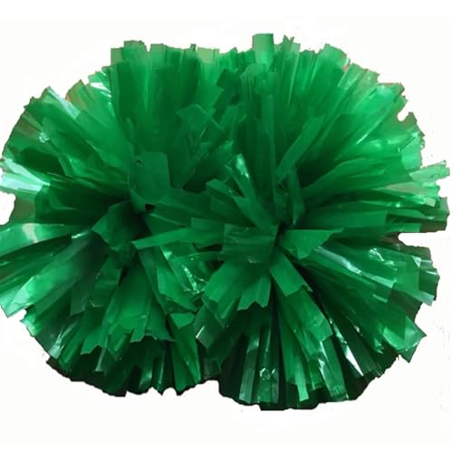 RRYPBOVG Cheerleader Pompons 2 Stück Sport-Cheerleading-Pompons, 32 cm, Schlagstockgriff, Cheerleader-Pompon(Green) von RRYPBOVG