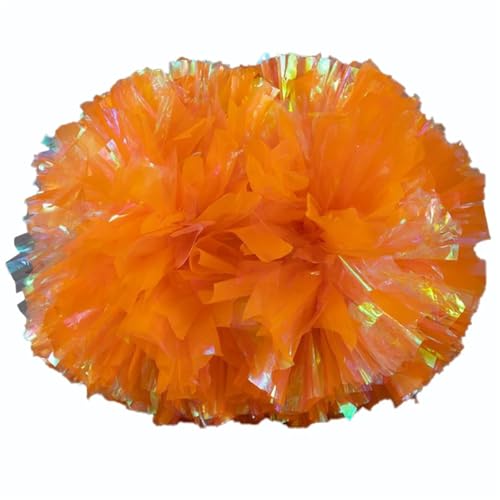 RRYPBOVG Cheerleader Pompons 2 stück Kunststoff Cheerleader Pom Ppom Mädchen Cheer Tanken Requisiten Cheerleading Pompon Pompons Griff(Orange) von RRYPBOVG