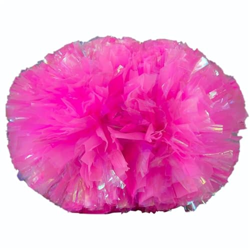 RRYPBOVG Cheerleader Pompons 2 stück Kunststoff Cheerleader Pom Ppom Mädchen Cheer Tanken Requisiten Cheerleading Pompon Pompons Griff(Pink) von RRYPBOVG