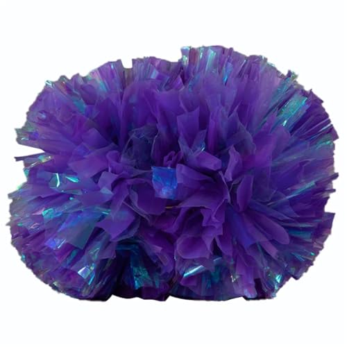 RRYPBOVG Cheerleader Pompons 2 stück Kunststoff Cheerleader Pom Ppom Mädchen Cheer Tanken Requisiten Cheerleading Pompon Pompons Griff(Purple) von RRYPBOVG