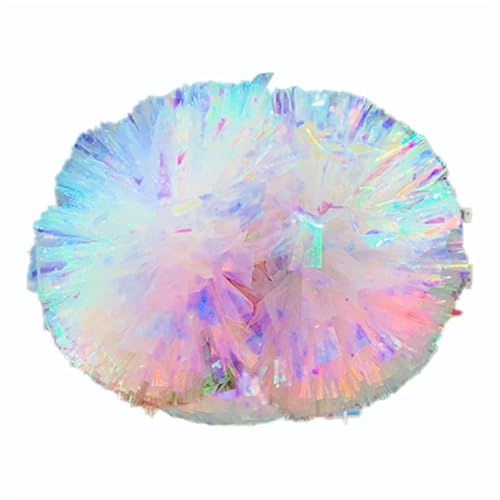 RRYPBOVG Cheerleader Pompons 2 stück Kunststoff Cheerleader Pom Ppom Mädchen Cheer Tanken Requisiten Cheerleading Pompon Pompons Griff(Silver) von RRYPBOVG