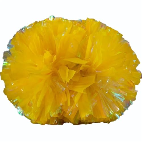 RRYPBOVG Cheerleader Pompons 2 stück Kunststoff Cheerleader Pom Ppom Mädchen Cheer Tanken Requisiten Cheerleading Pompon Pompons Griff(Yellow) von RRYPBOVG