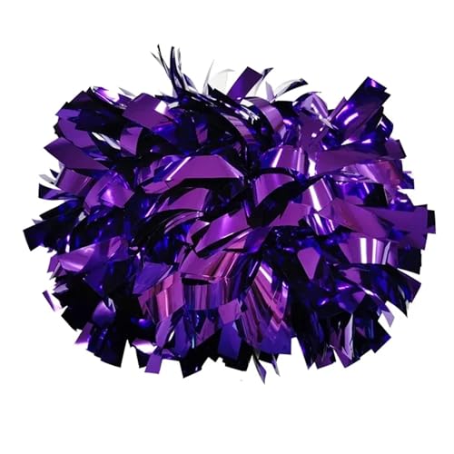 RRYPBOVG Cheerleader Pompons 2 stücke Cheerleader Pompom Cheerleader Baton Griff Pom Pom Große Hand Dance Pompoms(Purple) von RRYPBOVG