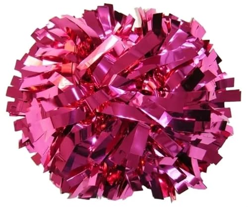 RRYPBOVG Cheerleader Pompons 2 stücke Cheerleader Pompom Cheerleader Baton Griff Pom Pom Große Hand Dance Pompoms(Rose) von RRYPBOVG