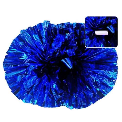 RRYPBOVG Cheerleader Pompons 2 stücke Cheerleading-Pom-Poms Glänzender Griff Volle Form Schaffen Atmosphäre Funkelnden Bequemen Griff Cheerleading Hand Blume for Teil(Blue) von RRYPBOVG