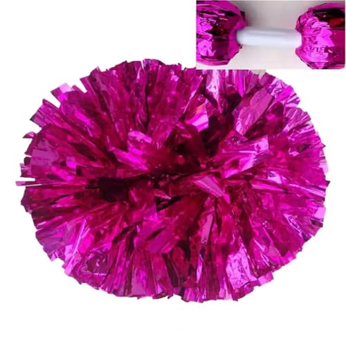 RRYPBOVG Cheerleader Pompons 2 stücke Cheerleading-Pom-Poms Glänzender Griff Volle Form Schaffen Atmosphäre Funkelnden Bequemen Griff Cheerleading Hand Blume for Teil(Rose) von RRYPBOVG