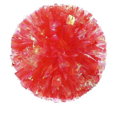 RRYPBOVG Cheerleader Pompons 2 stücke Cheerleading Pom Poms Hand Finger Cheer Balls Dance Pompoms Zubehör for Frauen Mädchen(Rainbow Matte Red) von RRYPBOVG