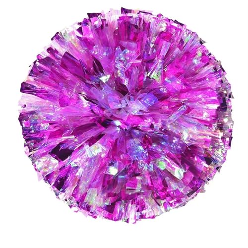 RRYPBOVG Cheerleader Pompons 2 stücke Cheerleading Pom Poms Hand Finger Cheer Balls Dance Pompoms Zubehör for Frauen Mädchen(Rainbow Metal Rose) von RRYPBOVG