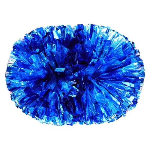 RRYPBOVG Cheerleader Pompons 2PC Dance Dekorateur Cheerleading Pompon Cheerleading Spiel Pom Poms Jubeln Ball Pompoms Baton Hhandle Farbecht(Deep Blue) von RRYPBOVG