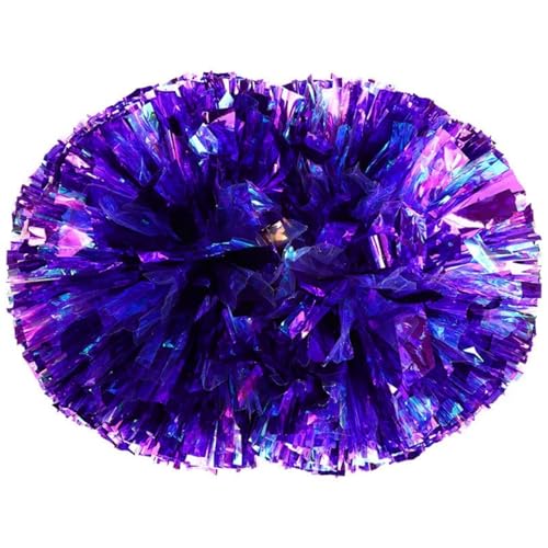 RRYPBOVG Cheerleader Pompons 2PC Dance Dekorateur Cheerleading Pompon Cheerleading Spiel Pom Poms Jubeln Ball Pompoms Baton Hhandle Farbecht(Deep Purple) von RRYPBOVG