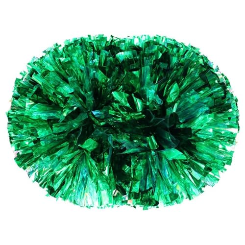 RRYPBOVG Cheerleader Pompons 2PC Dance Dekorateur Cheerleading Pompon Cheerleading Spiel Pom Poms Jubeln Ball Pompoms Baton Hhandle Farbecht(Green) von RRYPBOVG