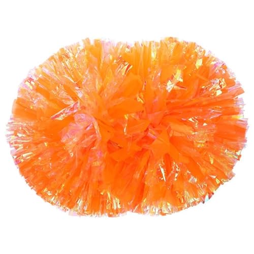 RRYPBOVG Cheerleader Pompons 2PC Dance Dekorateur Cheerleading Pompon Cheerleading Spiel Pom Poms Jubeln Ball Pompoms Baton Hhandle Farbecht(Orange) von RRYPBOVG
