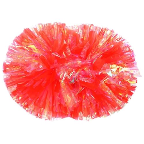 RRYPBOVG Cheerleader Pompons 2PC Dance Dekorateur Cheerleading Pompon Cheerleading Spiel Pom Poms Jubeln Ball Pompoms Baton Hhandle Farbecht(Pink01) von RRYPBOVG