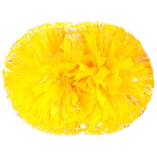 RRYPBOVG Cheerleader Pompons 2PC Dance Dekorateur Cheerleading Pompon Cheerleading Spiel Pom Poms Jubeln Ball Pompoms Baton Hhandle Farbecht(Yellow) von RRYPBOVG
