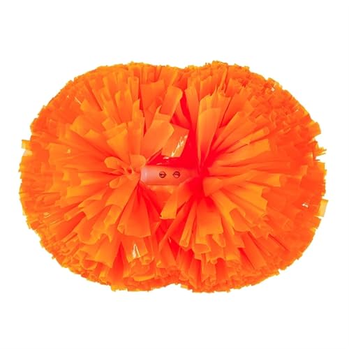 RRYPBOVG Cheerleader Pompons 2er-Pack Cheerleading-Pompons mit Schlagstockgriff for Teamgeist, Sport, Tanzen, Anfeuern von Kindern und Erwachsenen for Dace-Sport-Wettkämpfe(Orange) von RRYPBOVG