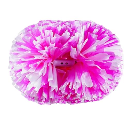 RRYPBOVG Cheerleader Pompons 2er-Pack Cheerleading-Pompons mit Schlagstockgriff for Teamgeist, Sport, Tanzen, Anfeuern von Kindern und Erwachsenen for Dace-Sport-Wettkämpfe(Rose White) von RRYPBOVG