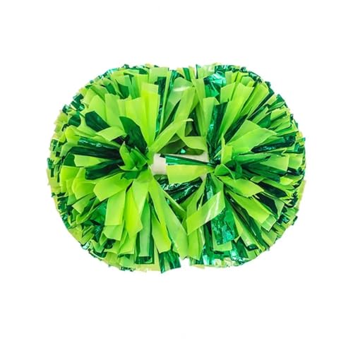 RRYPBOVG Cheerleader Pompons 2pcs Cheerleading Metallic Pom Poms with Handle Vibrant Color Cheering Squad Hand Flower Pompoms Party Accessories(Green) von RRYPBOVG