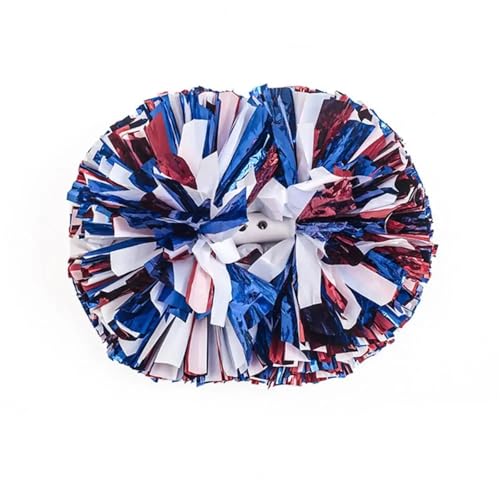 RRYPBOVG Cheerleader Pompons 2pcs Cheerleading Metallic Pom Poms with Handle Vibrant Color Cheering Squad Hand Flower Pompoms Party Accessories(Red Blue) von RRYPBOVG