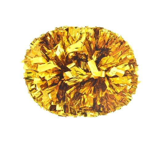 RRYPBOVG Cheerleader Pompons 4 stück Cheerleading Pom Poms Schule Musik Wettbewerb Handheld Cheerleader Pompons Party Dekoration Erwachsene(Gold) von RRYPBOVG