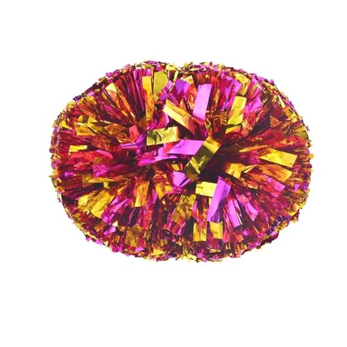RRYPBOVG Cheerleader Pompons 4 stück Cheerleading Pom Poms Schule Musik Wettbewerb Handheld Cheerleader Pompons Party Dekoration Erwachsene(Red Gold) von RRYPBOVG