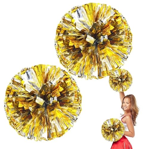 RRYPBOVG Cheerleader Pompons Cheerleader-Pom-Poms, Cheerleading, Jubelball, Dekorateur, Club, Sportbedarf(Yellow) von RRYPBOVG