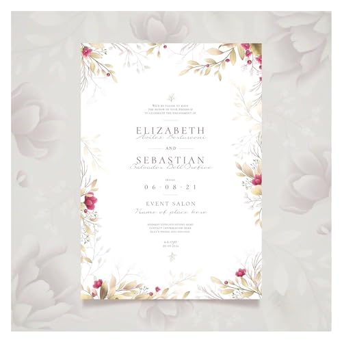 RRYPBOVG Einladungskarten 20/100 Stück Hochzeitseinladungskarten, individuelle Hochzeitseinladungen, Fotoblumen, Save the Date-Hochzeitseinladungen(Style 1,20pcs 5x7inch) von RRYPBOVG