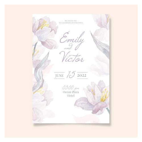RRYPBOVG Einladungskarten 20/100 Stück Hochzeitseinladungskarten, individuelle Hochzeitseinladungen, Fotoblumen, Save the Date-Hochzeitseinladungen(Style 3,100pcs 5x7inch) von RRYPBOVG