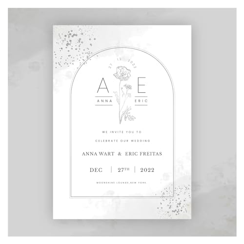 RRYPBOVG Einladungskarten 20/100 Stück Hochzeitseinladungskarten, individuelle Hochzeitseinladungen, Fotoblumen, Save the Date-Hochzeitseinladungen(Style 4,100pcs 5x7inch) von RRYPBOVG