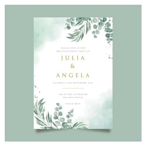 RRYPBOVG Einladungskarten 20/100 Stück Hochzeitseinladungskarten, individuelle Hochzeitseinladungen, Fotoblumen, Save the Date-Hochzeitseinladungen(Style 7,100pcs 5x7inch) von RRYPBOVG