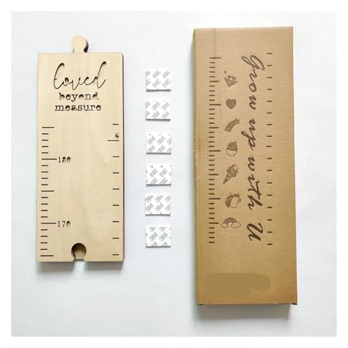 RRYPBOVG Messlatte Holz Kinder Höhenwachstumstabelle Lineal Kinder Höhenmesser Messung Wandaufkleber Gauge Kinderzimmer Wanddekoration(05-Love 40-180cm) von RRYPBOVG