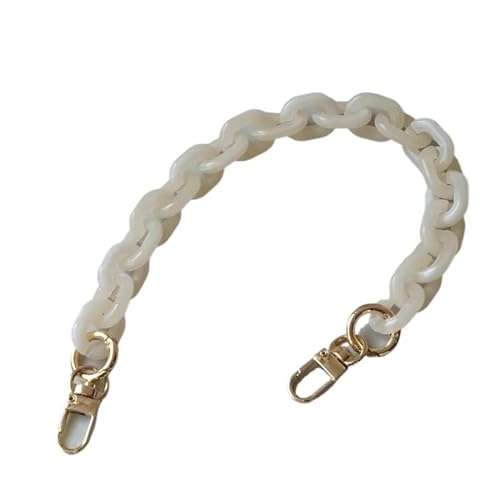 RRYPBOVG Schultertasche Kette Taschenkette Damen Harzkette Rutschfestes Taschenzubehör for Handtaschen Taschengurt(Light White 35cm) von RRYPBOVG
