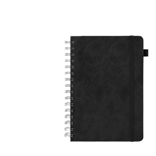 RRYPBOVG Spiralblock 1 Pcs A5 PU Leder Notebook Spule Studenten Lose Blatt Strap Notizblock Buch(Black) von RRYPBOVG