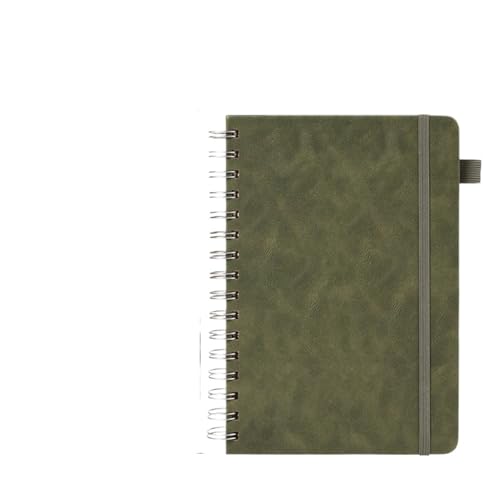 RRYPBOVG Spiralblock 1 Pcs A5 PU Leder Notebook Spule Studenten Lose Blatt Strap Notizblock Buch(Green) von RRYPBOVG