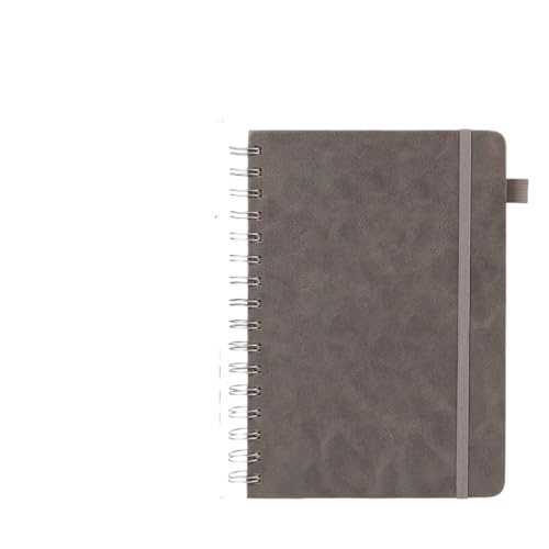 RRYPBOVG Spiralblock 1 Pcs A5 PU Leder Notebook Spule Studenten Lose Blatt Strap Notizblock Buch(Grey) von RRYPBOVG