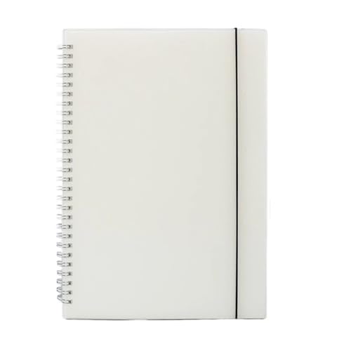 RRYPBOVG Spiralblock A4/B5/A5/A6/Transparent Horizontale Linie Weiß Papier Grid Dot Hand Konto Buch Strap Notizblock Notebook Tagebuch(Blank,B5-18x26cm) von RRYPBOVG