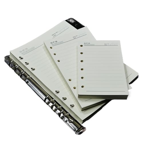 RRYPBOVG Spiralblock A5/A6/A7-Nachfüllpapier, 6-Loch-Loseblattpapier, nachfüllbarer 6-Ring-Ordner, Notizbuch, Planer, Tagebuch(A7 100 sheets) von RRYPBOVG