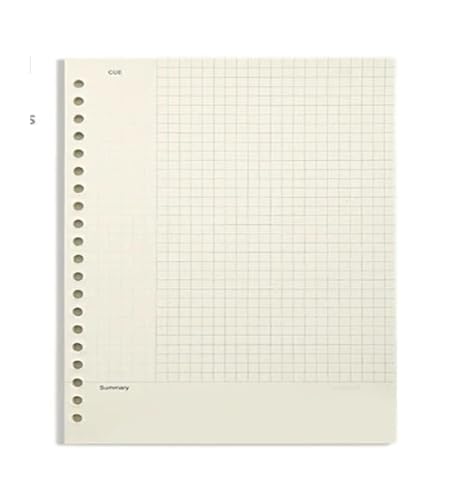 RRYPBOVG Spiralblock A5 B5 Linienraster 20 Löcher Loseblatt-Notizbuch Nachfüllpackung Spiralbinder Papier Index Innenseite Punktraster Blank(Grid Cornell,B5 26Holes) von RRYPBOVG