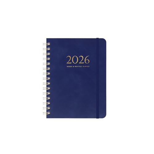 RRYPBOVG Spiralblock A5 Cover Kalender Spirale Zeitpläne Notizbücher Notizblock(Dark Blue) von RRYPBOVG