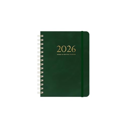 RRYPBOVG Spiralblock A5 Cover Kalender Spirale Zeitpläne Notizbücher Notizblock(Green) von RRYPBOVG