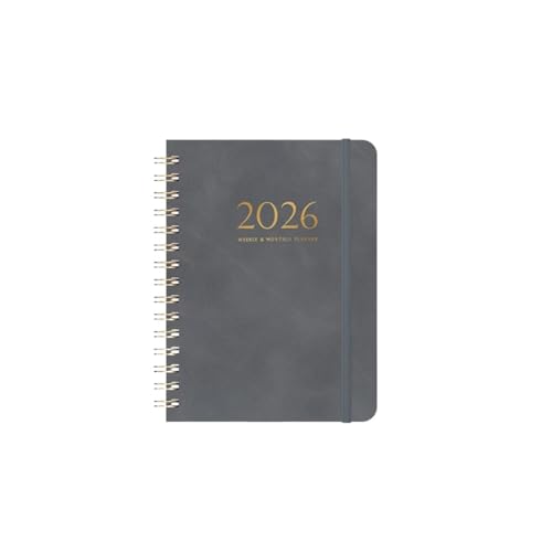 RRYPBOVG Spiralblock A5 Cover Kalender Spirale Zeitpläne Notizbücher Notizblock(Grey) von RRYPBOVG