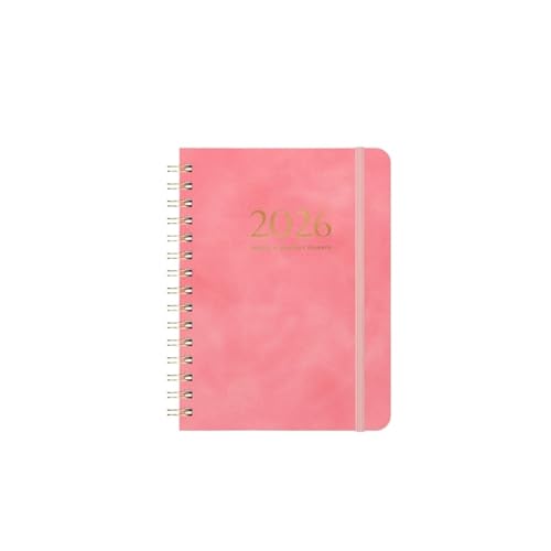 RRYPBOVG Spiralblock A5 Cover Kalender Spirale Zeitpläne Notizbücher Notizblock(Pink) von RRYPBOVG