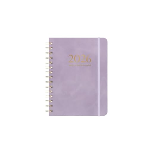 RRYPBOVG Spiralblock A5 Cover Kalender Spirale Zeitpläne Notizbücher Notizblock(Purple) von RRYPBOVG