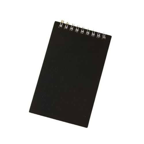 RRYPBOVG Spiralblock A7 Pocket Notebook Tragbares Mini-Memo Einfaches kleines Notizblock-Spulenheft Büromaterial(Black) von RRYPBOVG