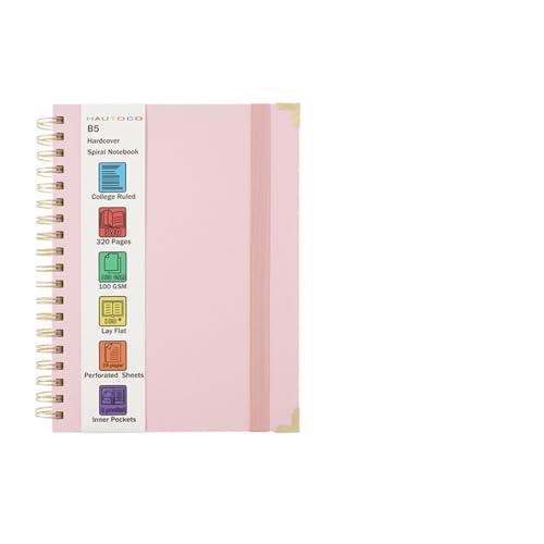 RRYPBOVG Spiralblock Spirale Notebook Line Strap Zeitpläne Notizblock Büro(B5-Pink) von RRYPBOVG