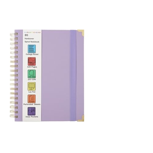 RRYPBOVG Spiralblock Spirale Notebook Line Strap Zeitpläne Notizblock Büro(B5-Purple) von RRYPBOVG
