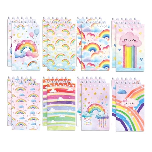 Spiralblock 8 stücke Regenbogen Spirale Tasche Notebooks Spule Broschüre Notizblöcke Büro von RRYPBOVG