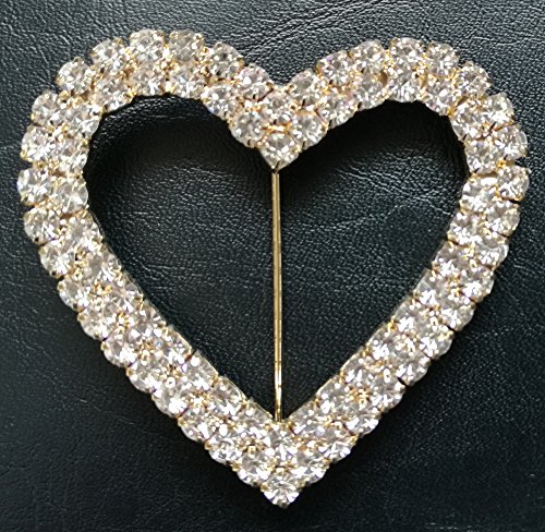50 Stück Metall Pin Strass Stuhl Band Schärpe Schleife Wrap Runde Schnalle Brosche für Hochzeit Party Geburtstag Event Dekor (Gold) von RS Enjoy Life