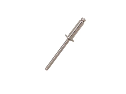 RS PRO Blind Niet, Ø 3.2mm x 6mm, Grau, Edelstahl, 3.3mm aus Edelstahl, min. 1mm, max. 3mm, Packung a 100 Stück von RS PRO