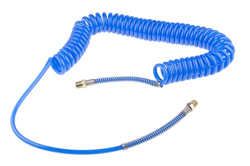RS PRO CPC Polyurethan Spiralschlauch Blau mit 1/4-Zoll-BSPT-Außengewinde Anschluss, Innen-Ø 5mm x 4m, 10bar von RS PRO