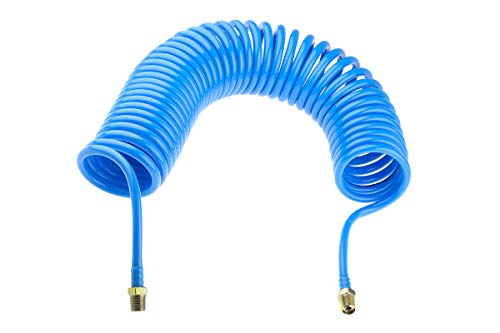 RS PRO CPC Polyurethan Spiralschlauch Blau mit BSP 1/4" Außengewinde Anschluss, Innen-Ø 5mm x 4m, 10bar von RS PRO